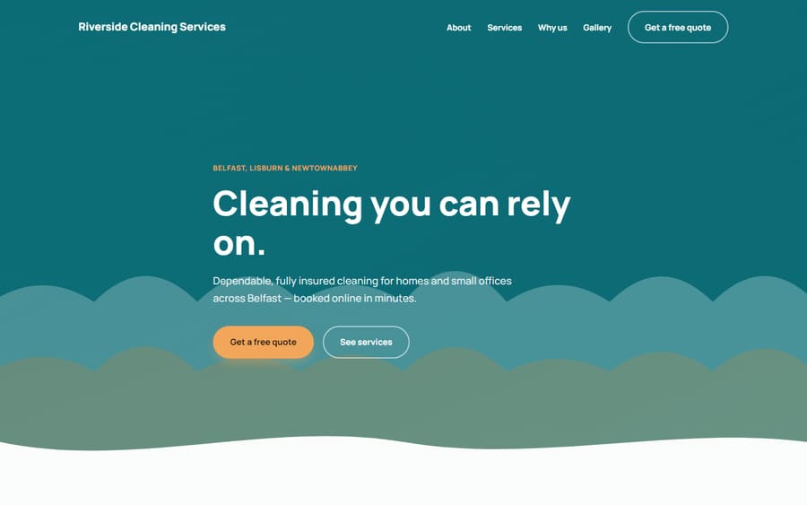 Sample website design — local services, one-page layout
