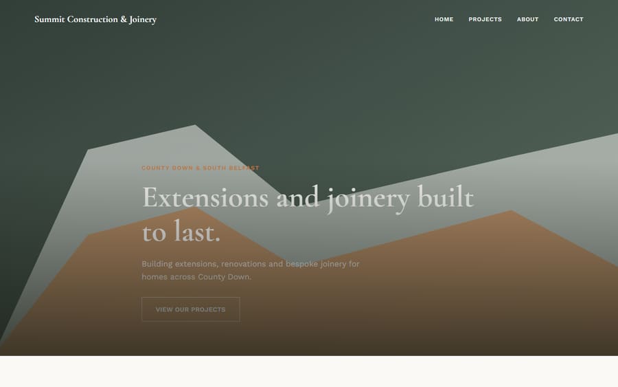 Sample website design — construction and property, photo-led