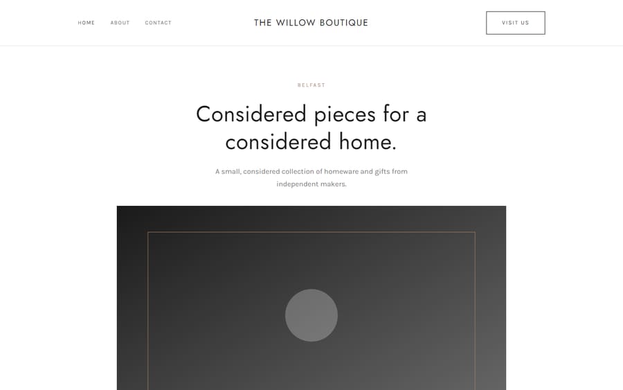 Sample website design — boutique retail, minimalist style