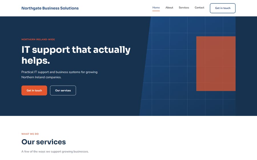 Sample website design — classic multi-page business site